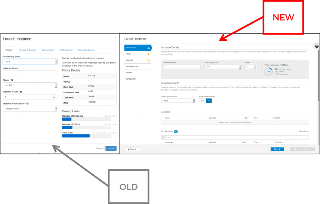 Tip: Enable the new generation launch dialog in OpenStack